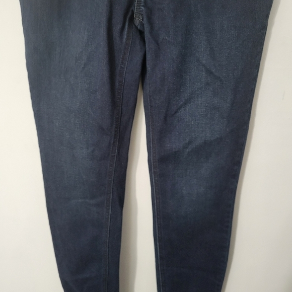 Indigo Blue Dark Wash Slim Straight Maternity Secret Belly Jeans - Picture 14 of 16